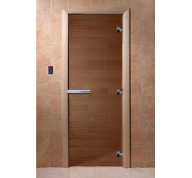 Стеклянная дверь для бани и сауны DoorWood «Бронза» 1800х700