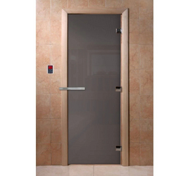 Стеклянная дверь для бани и сауны DoorWood «Графит» 1900х700