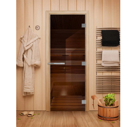Стеклянная дверь для бани DoorWood «Эталон Бронза» 1900х700