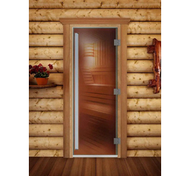 Стеклянная дверь для бани и сауны DoorWood «Престиж Бронза» 2000х700