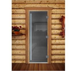 Стеклянная дверь для бани и сауны DoorWood «Престиж Графит» 2000х800