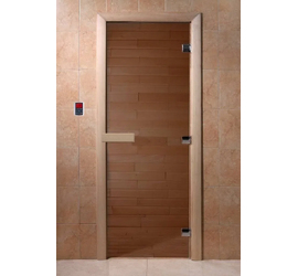 Стеклянная дверь для бани и сауны DoorWood «Теплый День» Бронза 2000х700