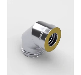 Отвод 90° сэндвич d115/215 мм 1/0,45 мм AISI430/оцинковка