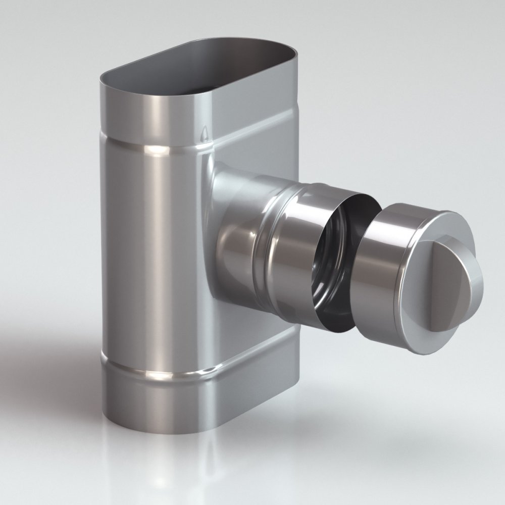 Вычистка 90° овальная из нержавеющей стали для дымохода и вентиляции