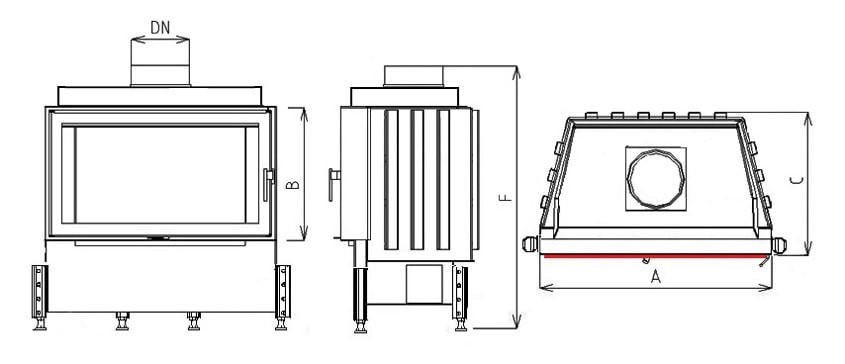 Топка KAZETA L73 LD 730/510 вермикулит полоски большое стекло