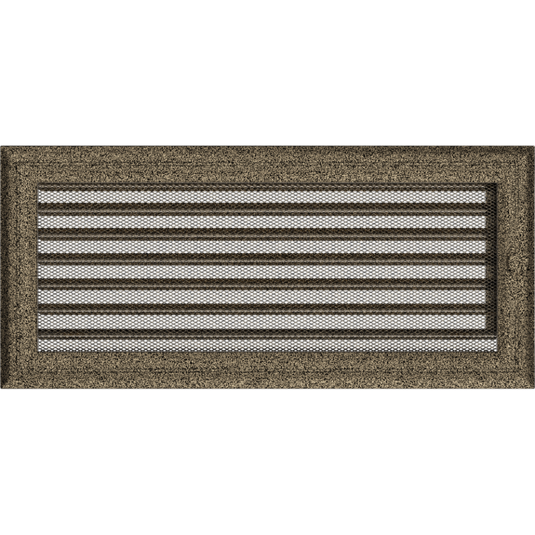 Вентиляционная решетка Oskar черный-латунь с жалюзи (17х37) 37OCZX