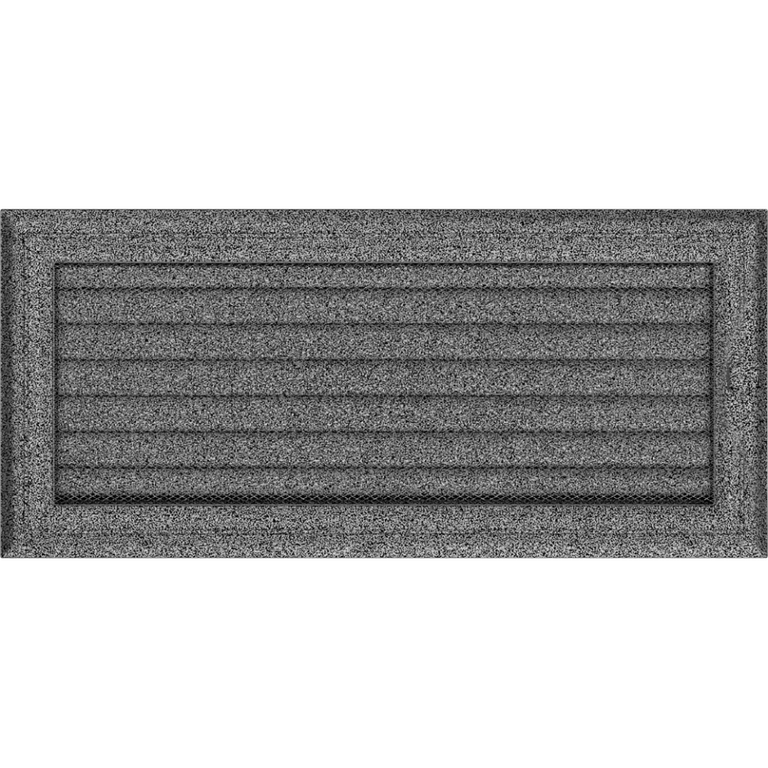 Вентиляционная решетка Oskar черный-хром с жалюзи (17х37) 37OSCX