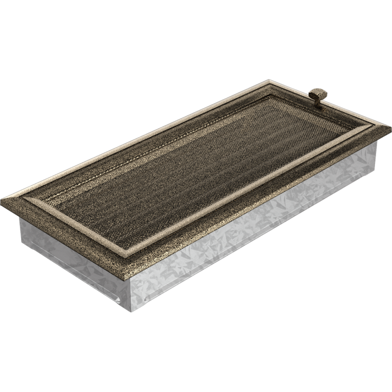 Вентиляционная решетка Oskar черный-латунь с жалюзи (17х37) 37OCZX