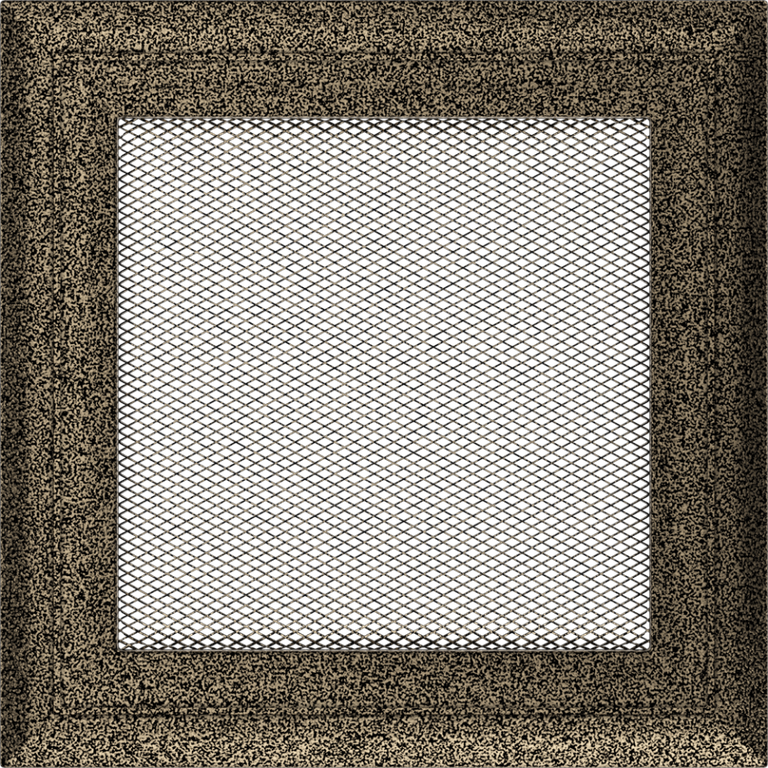 Вентиляционная решетка Oskar черный-латунь (17х17) 17OCZ