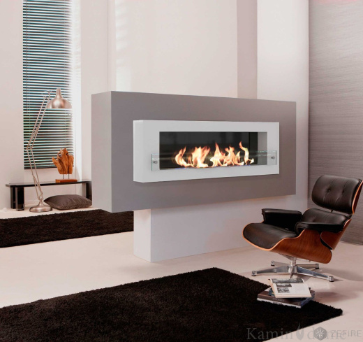 Биокамин ZeFire Orion 1200 белый со стемалитом и стеклом