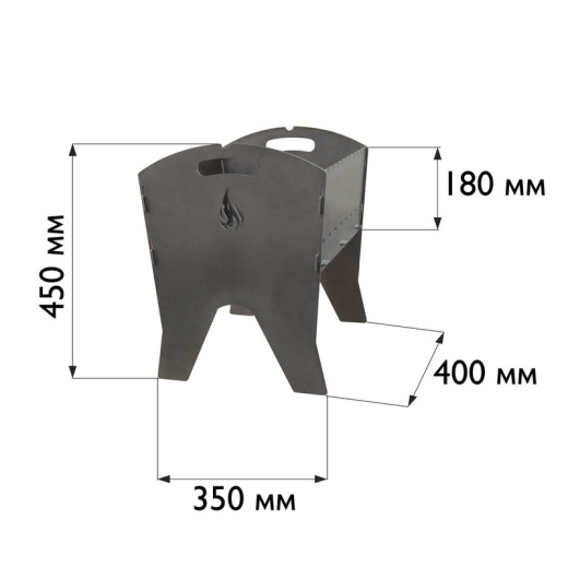 Мангал разборный неокрашенный (сталь 3 мм)