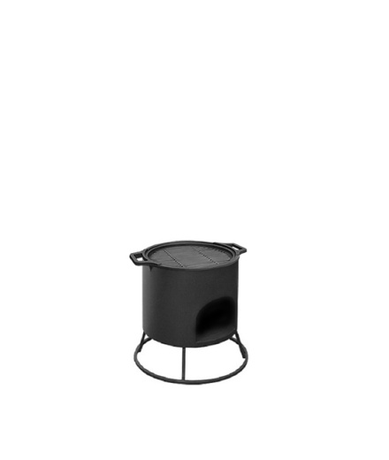 Решетка чугунная круглая "Стейк" Ø 380 мм (с ручками)