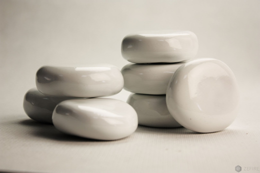 Декоративные керамические камни белые 14 шт