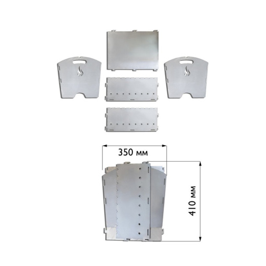 Мангал разборный малый неокрашенный (сталь 3 мм)