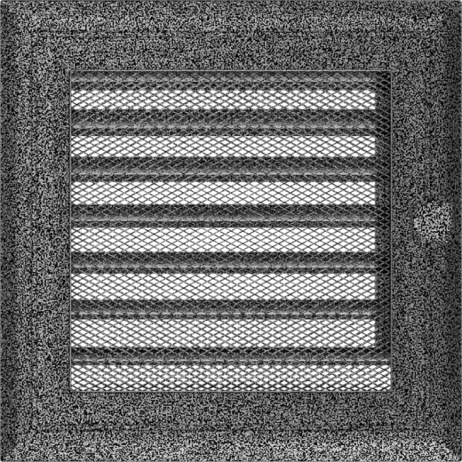 Вентиляционная решетка Oskar черный-хром с жалюзи (17х17) 17OSCX