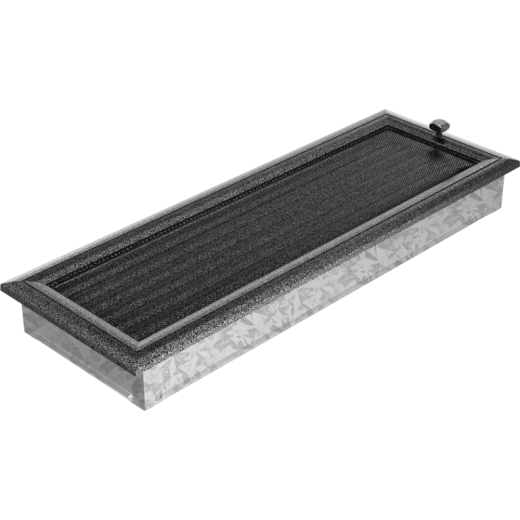 Вентиляционная решетка Oskar черный-хром с жалюзи (17х49) 49OSCX