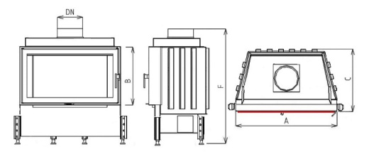 Топка KAZETA L73 LD 730/510 вермикулит полоски большое стекло