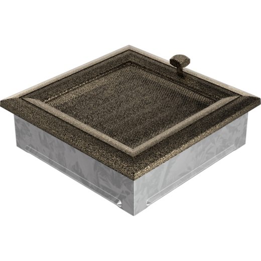 Вентиляционная решетка Oskar черный-латунь с жалюзи (17х17) 17OCZX